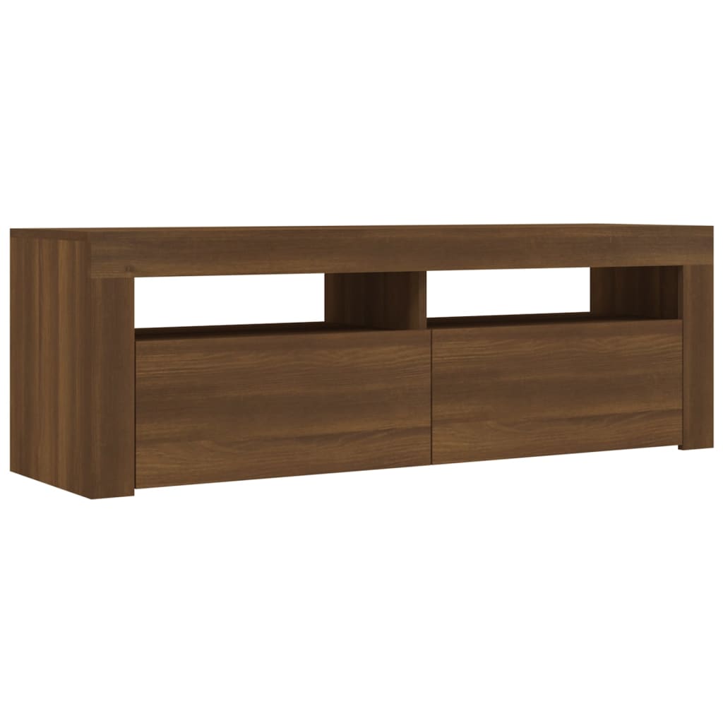 Barna tölgyszínű tv-szekrény led-lámpákkal 120 x 35 x 40 cm Barna tölgyszínű tv-szekrény led-lámpákkal 120 x 35 x 40 cm