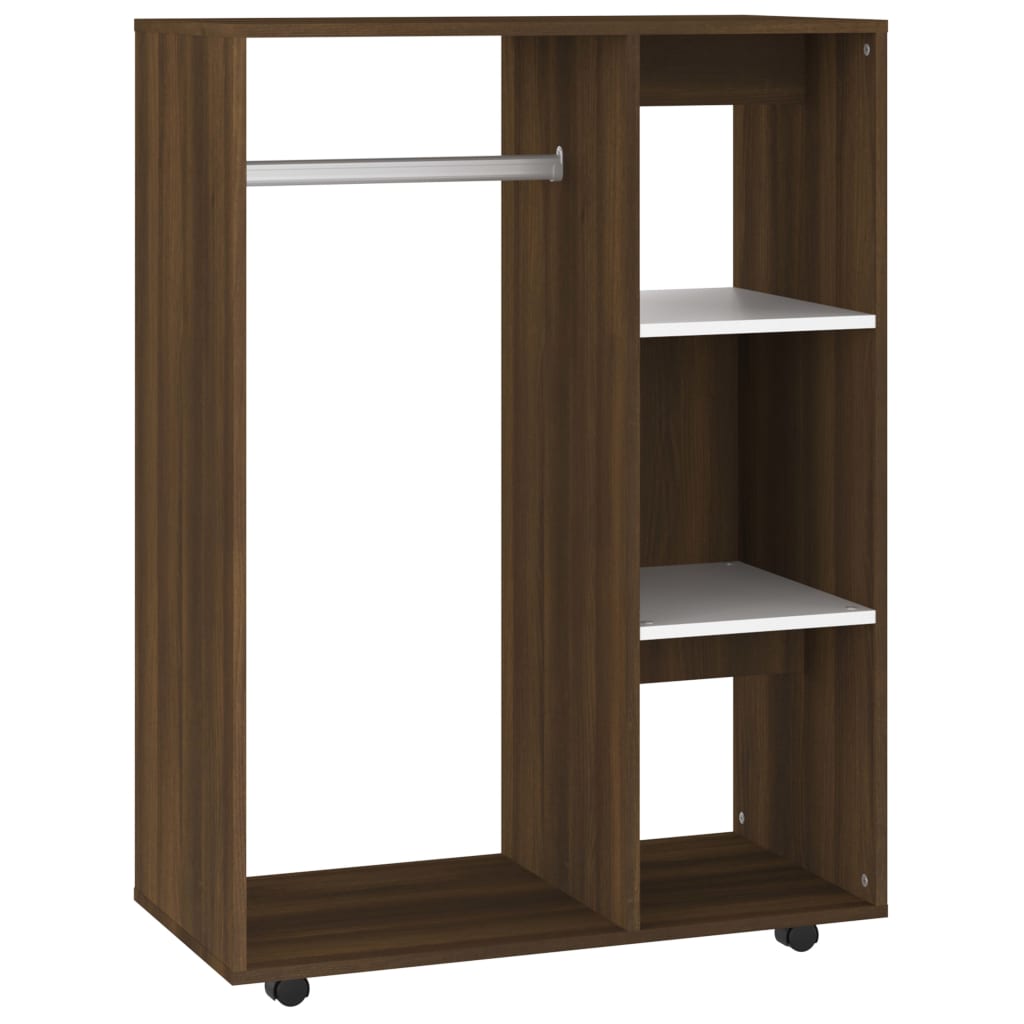 Barna tölgyszínű szerelt fa ruhásszekrény 80 x 40 x 110 cm Barna tölgyszínű szerelt fa ruhásszekrény 80 x 40 x 110 cm