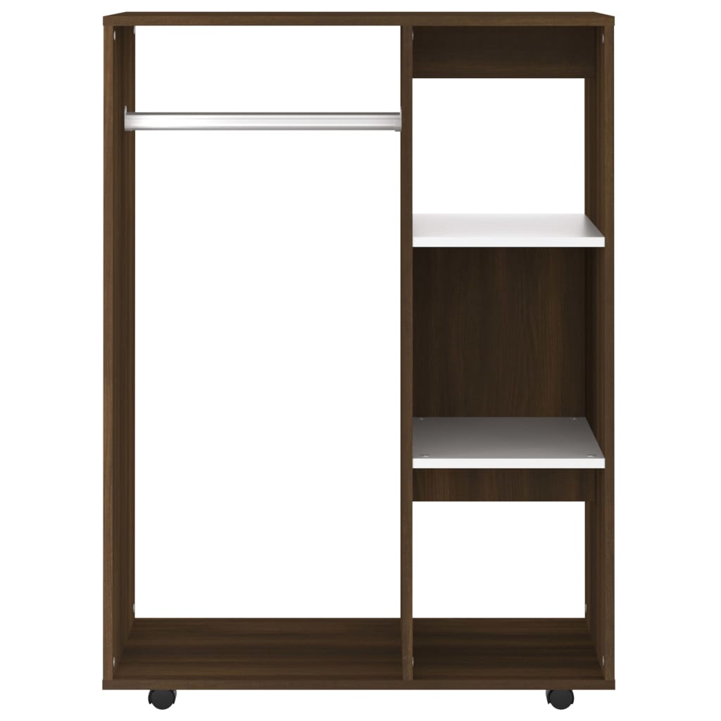 Barna tölgyszínű szerelt fa ruhásszekrény 80 x 40 x 110 cm Barna tölgyszínű szerelt fa ruhásszekrény 80 x 40 x 110 cm