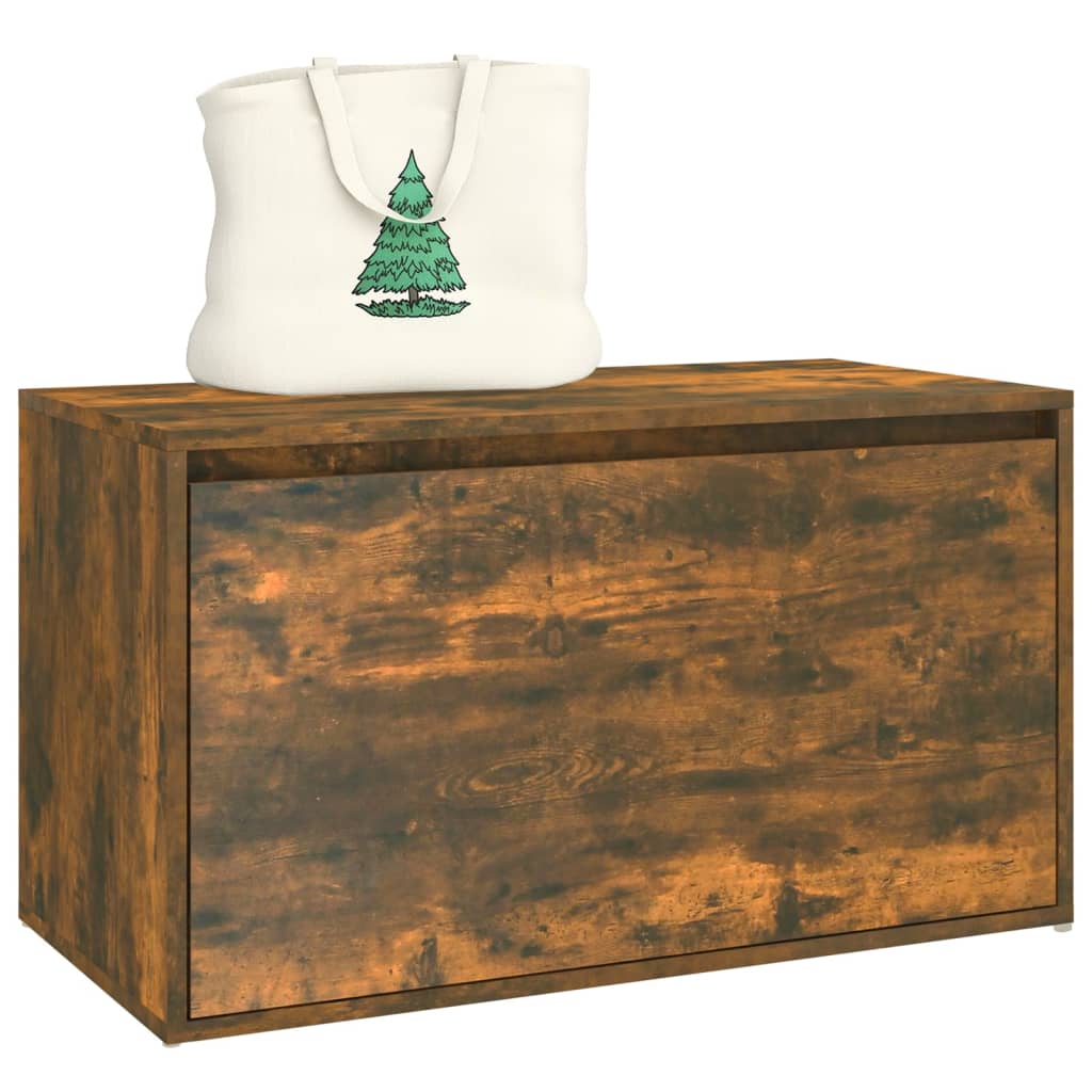 Füstös tölgyszínű szerelt fa előszobapad 80 x 40 x 45 cm Füstös tölgyszínű szerelt fa előszobapad 80 x 40 x 45 cm
