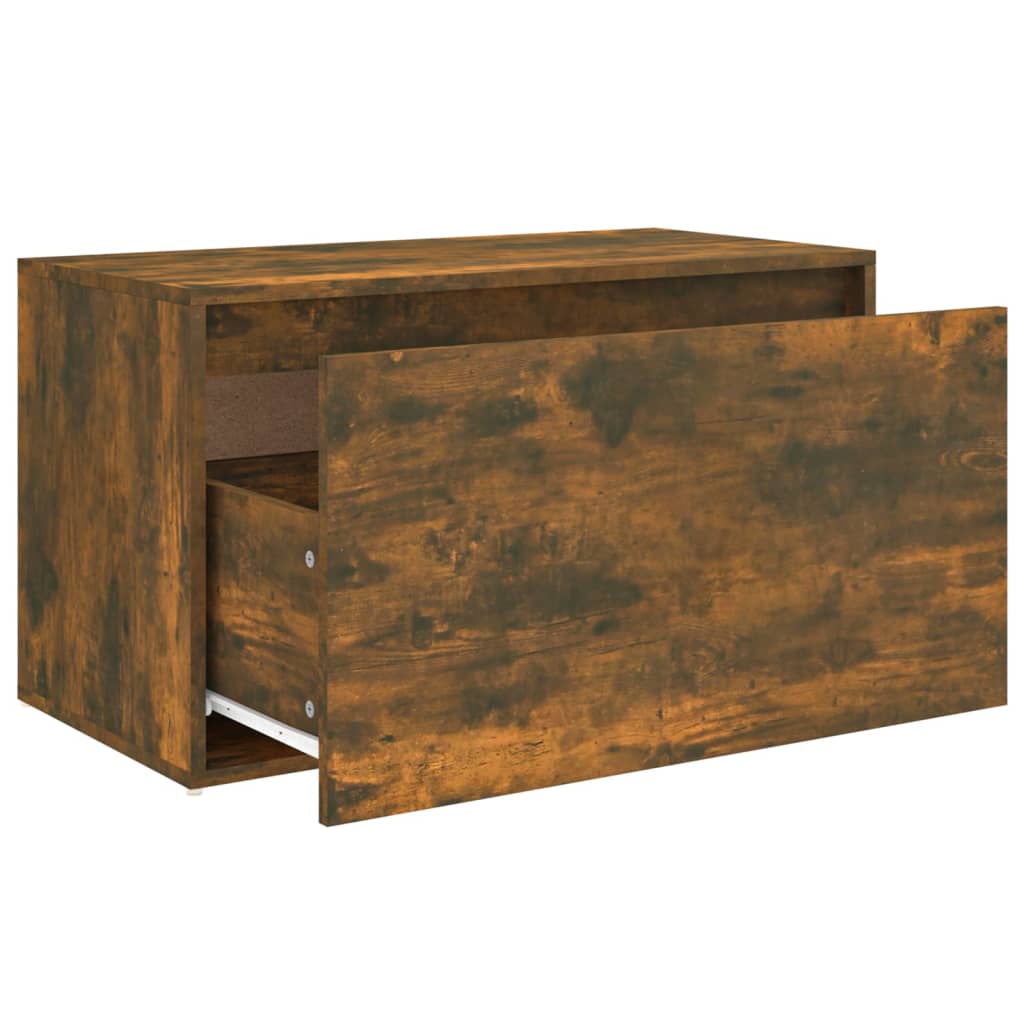 Füstös tölgyszínű szerelt fa előszobapad 80 x 40 x 45 cm Füstös tölgyszínű szerelt fa előszobapad 80 x 40 x 45 cm