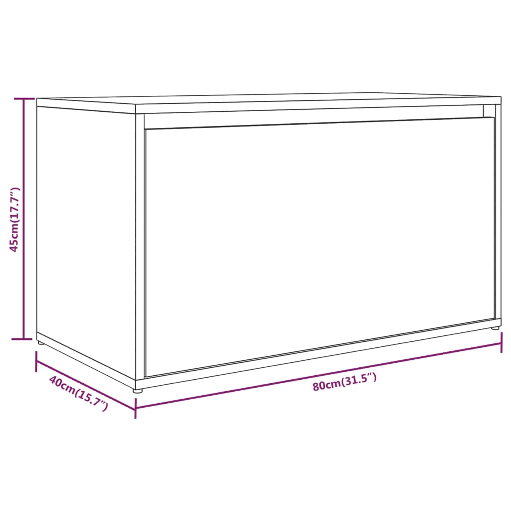 Füstös tölgyszínű szerelt fa előszobapad 80 x 40 x 45 cm Füstös tölgyszínű szerelt fa előszobapad 80 x 40 x 45 cm