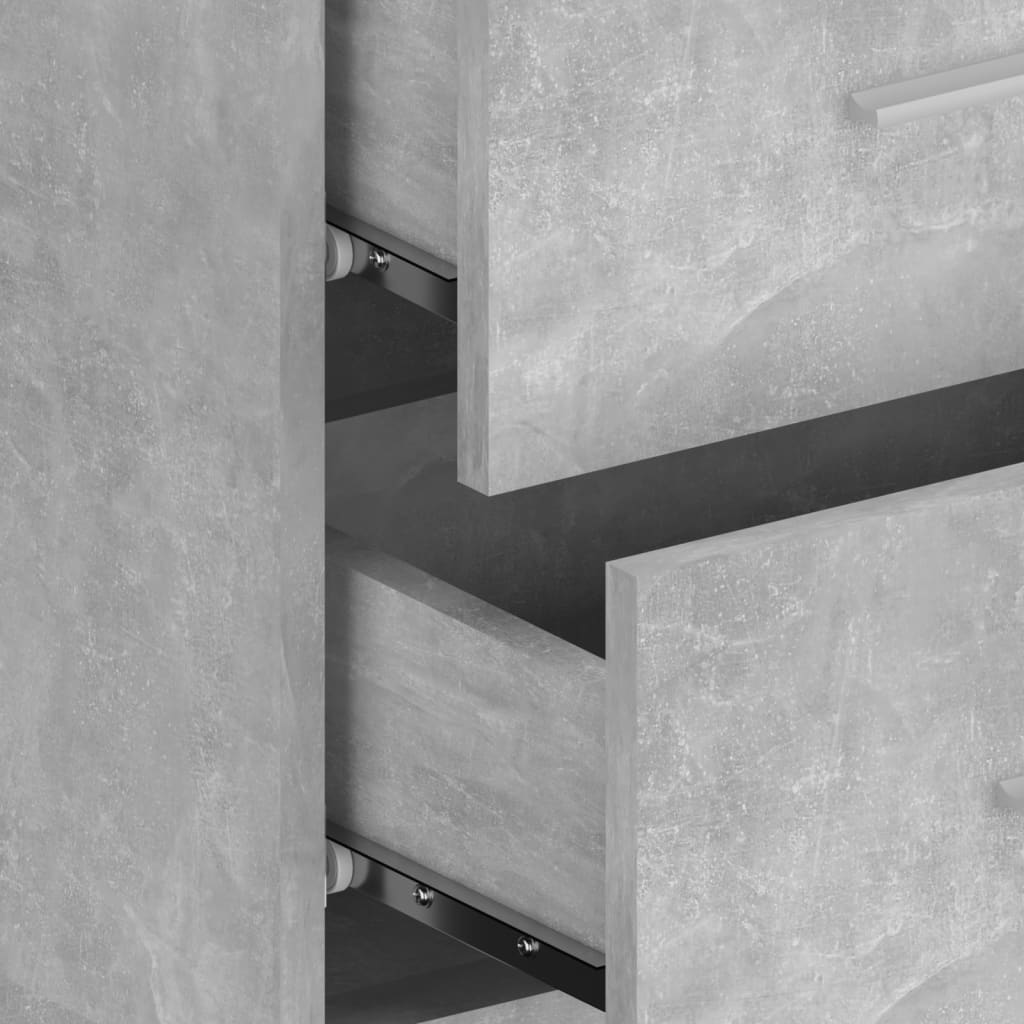 2 db betonszürke falra szerelhető szerelt fa éjjeliszekrény