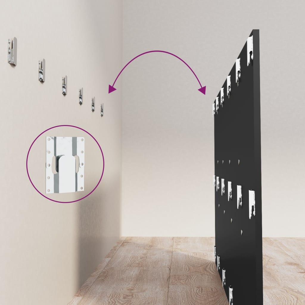 Fekete szerelt fa ágyfejtámla 200x1,5x80 cm