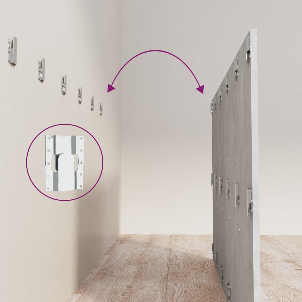 Betonszürke szerelt fa ágyfejtámla 200x1,5x80 cm