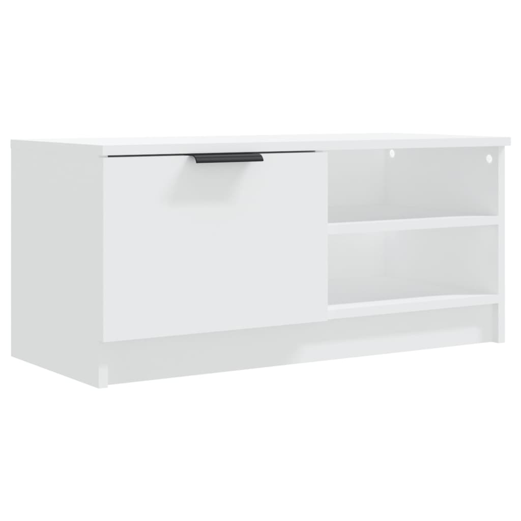 Fehér szerelt fa tv-szekrény 80 x 35 x 36,5 cm Fehér szerelt fa tv-szekrény 80 x 35 x 36,5 cm