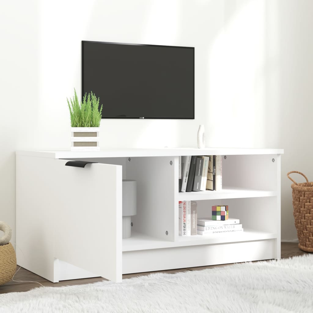 Fehér szerelt fa tv-szekrény 80 x 35 x 36,5 cm Fehér szerelt fa tv-szekrény 80 x 35 x 36,5 cm