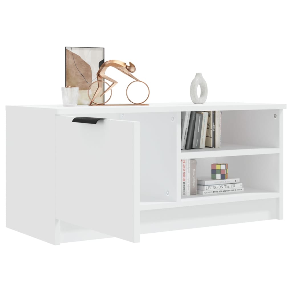 Fehér szerelt fa tv-szekrény 80 x 35 x 36,5 cm Fehér szerelt fa tv-szekrény 80 x 35 x 36,5 cm