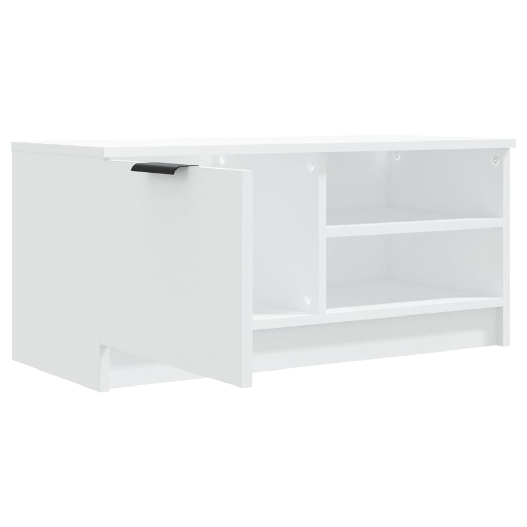 Fehér szerelt fa tv-szekrény 80 x 35 x 36,5 cm Fehér szerelt fa tv-szekrény 80 x 35 x 36,5 cm