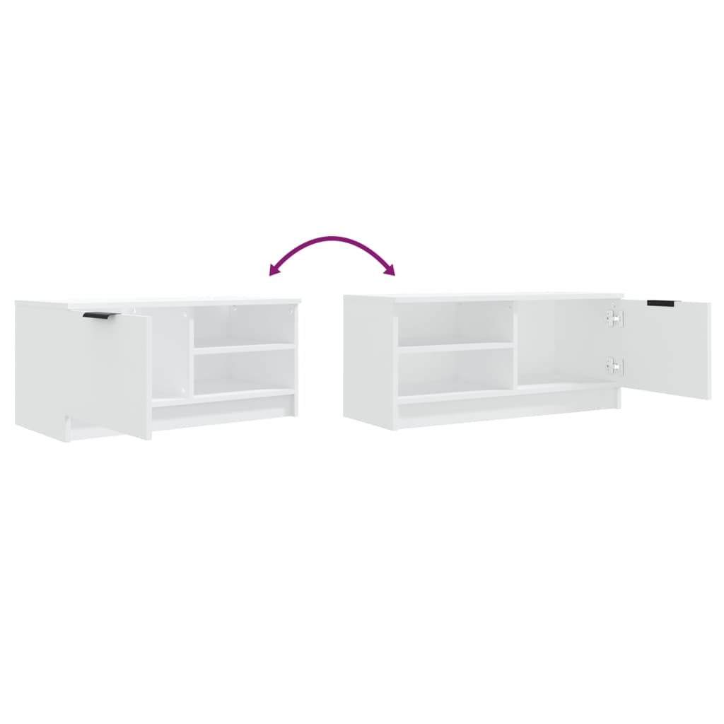 Fehér szerelt fa tv-szekrény 80 x 35 x 36,5 cm Fehér szerelt fa tv-szekrény 80 x 35 x 36,5 cm