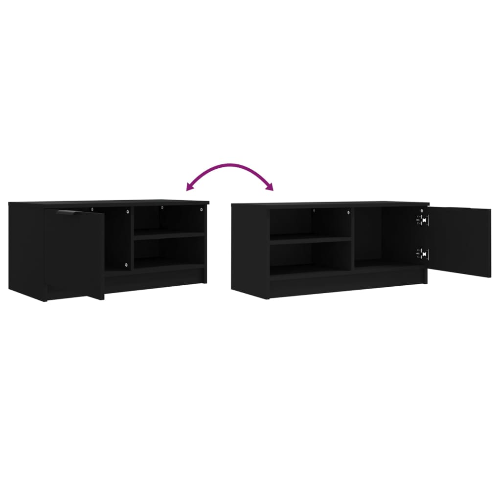Fekete szerelt fa tv-szekrény 80 x 35 x 36,5 cm Fekete szerelt fa tv-szekrény 80 x 35 x 36,5 cm