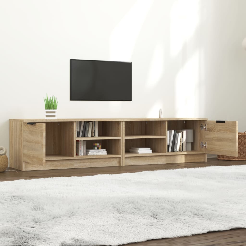 2 db sonoma-tölgy színű szerelt fa tv-szekrény 80x35x36,5 cm 2 db sonoma-tölgy színű szerelt fa tv-szekrény 80x35x36,5 cm