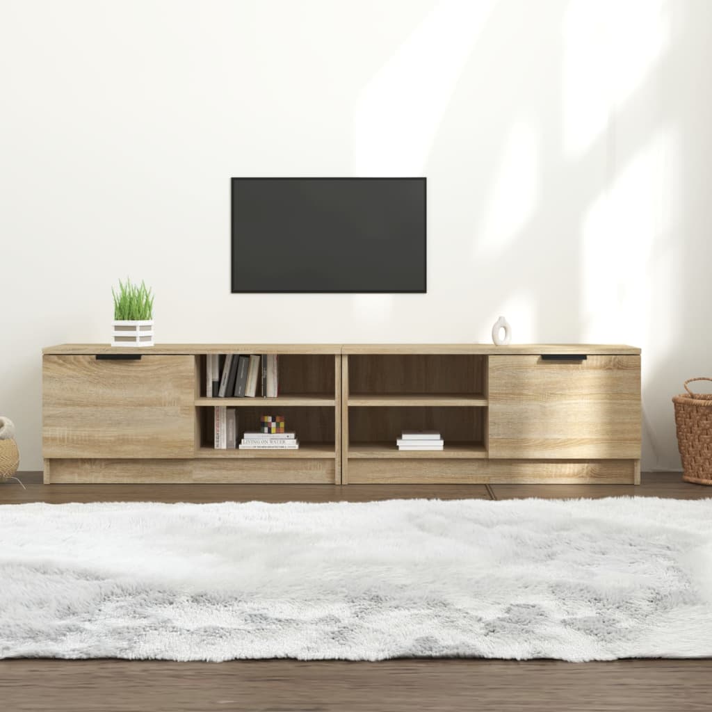 2 db sonoma-tölgy színű szerelt fa tv-szekrény 80x35x36,5 cm 2 db sonoma-tölgy színű szerelt fa tv-szekrény 80x35x36,5 cm