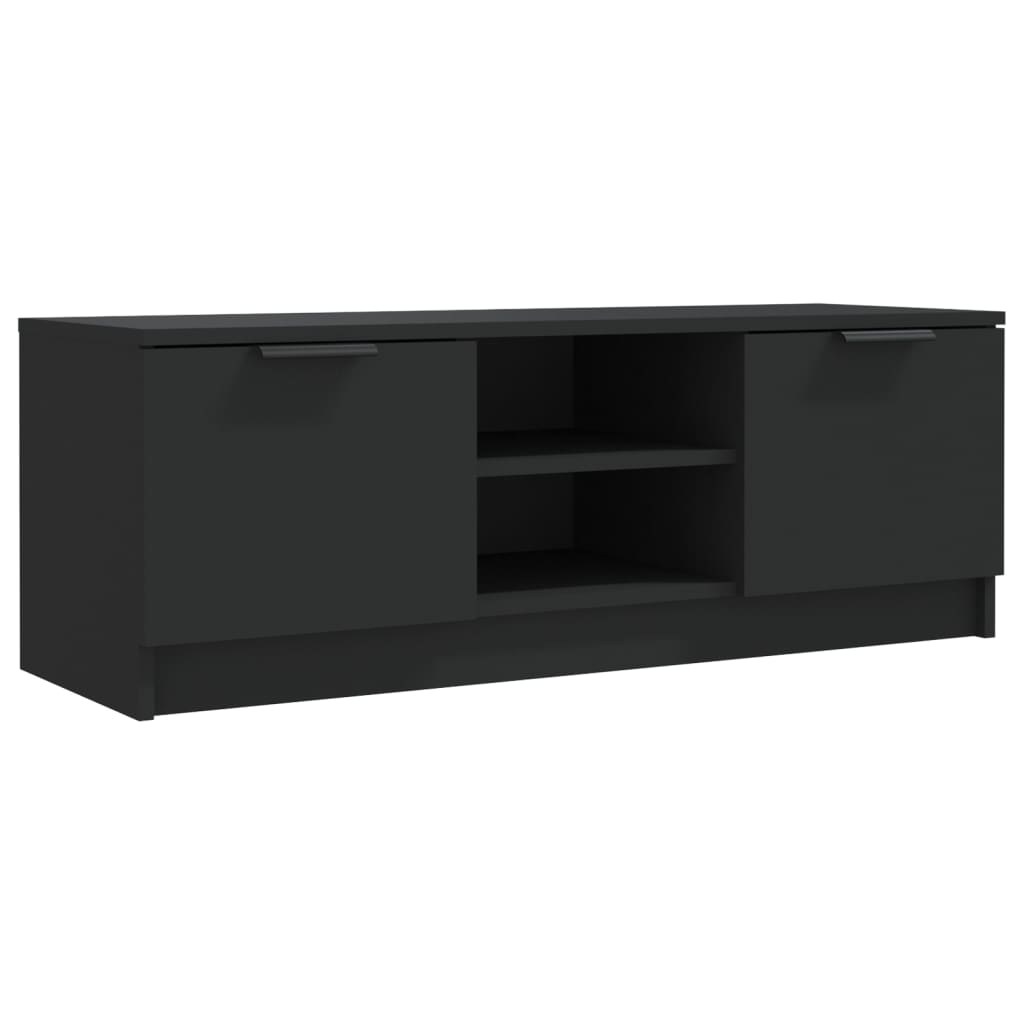 Fekete szerelt fa tv-szekrény 102x35x36,5 cm