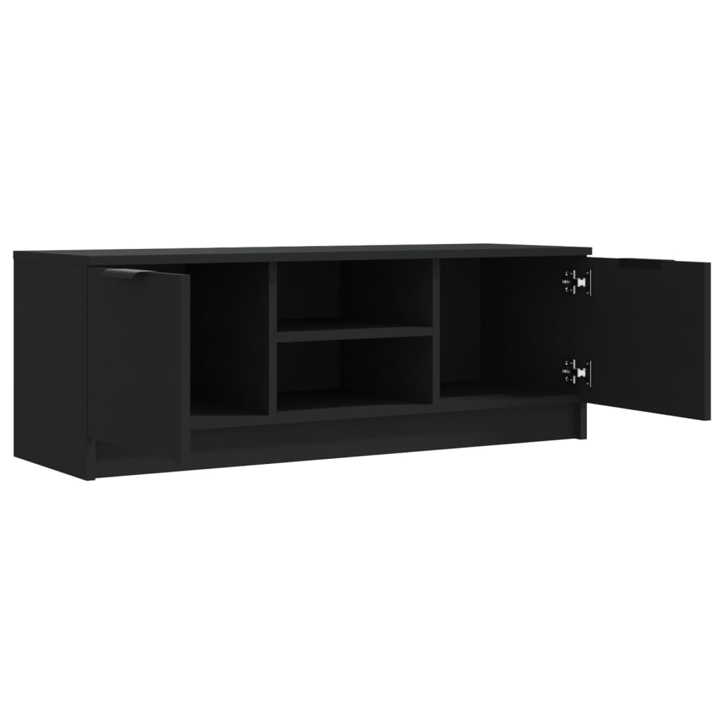 Fekete szerelt fa tv-szekrény 102x35x36,5 cm