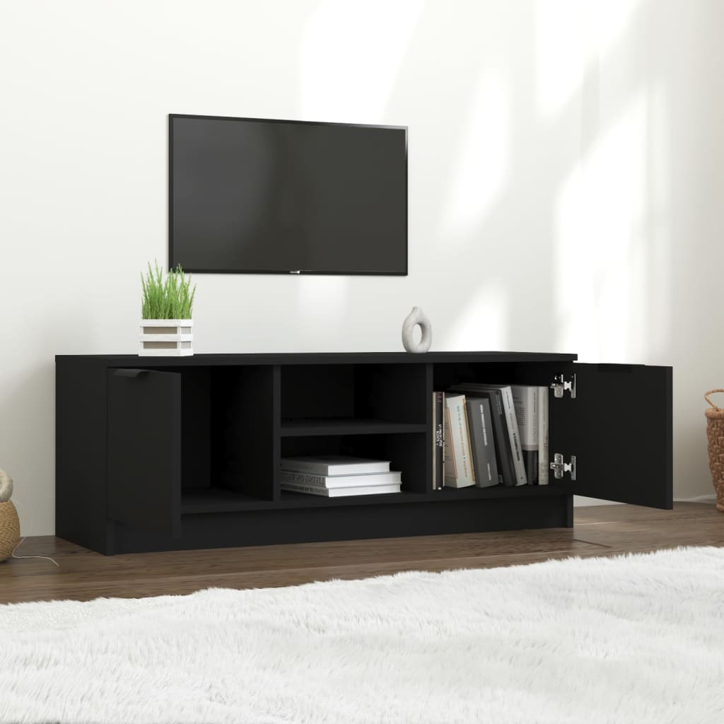 Fekete szerelt fa tv-szekrény 102x35x36,5 cm