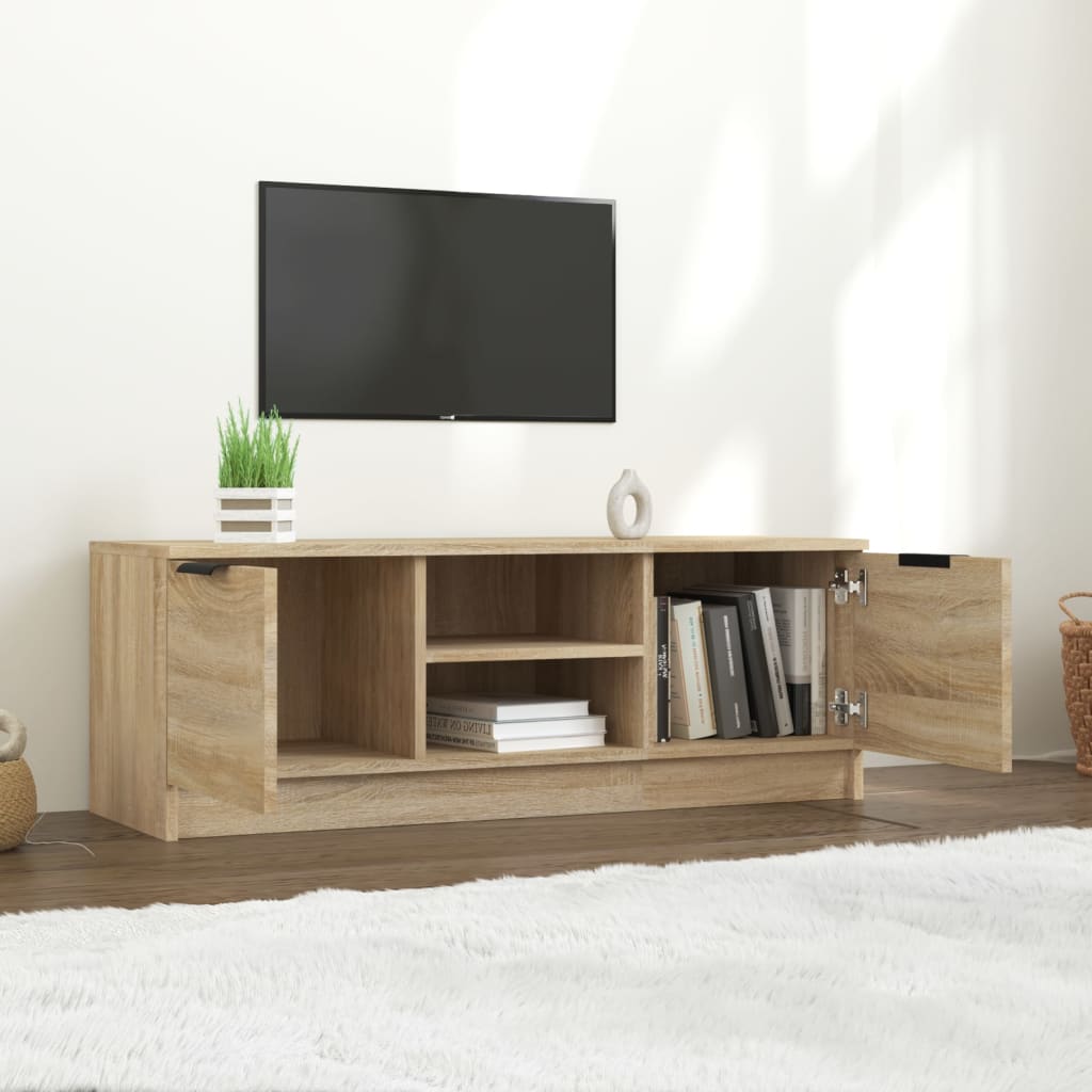 Sonoma-tölgyszínű szerelt fa fali tv-szekrény 102x35x36,5 cm