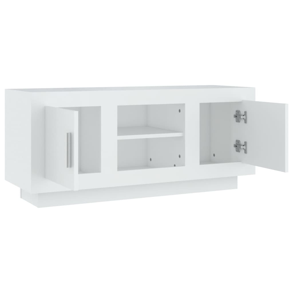 Fehér szerelt fa tv-szekrény 102 x 35 x 45 cm