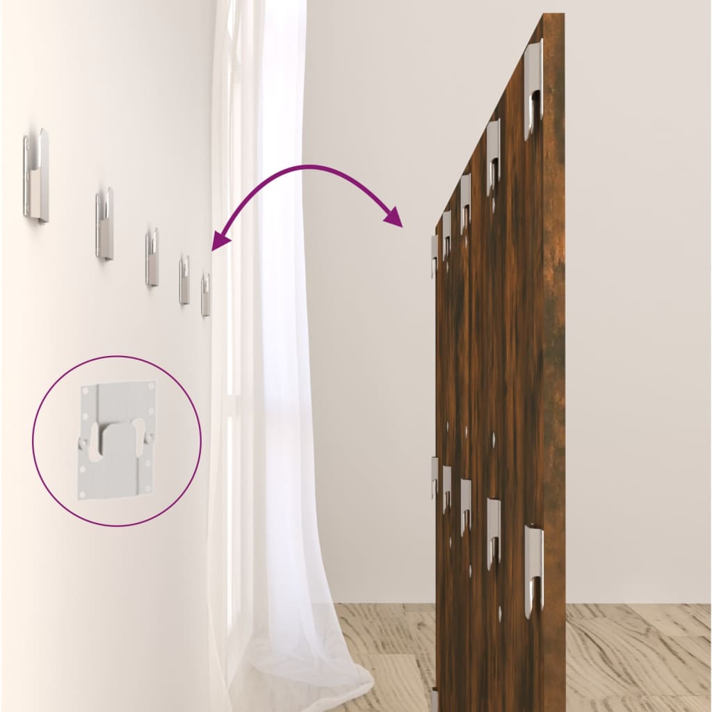 Füstös tölgy színű szerelt fa ágyfejtámla 160x1,5x80 cm