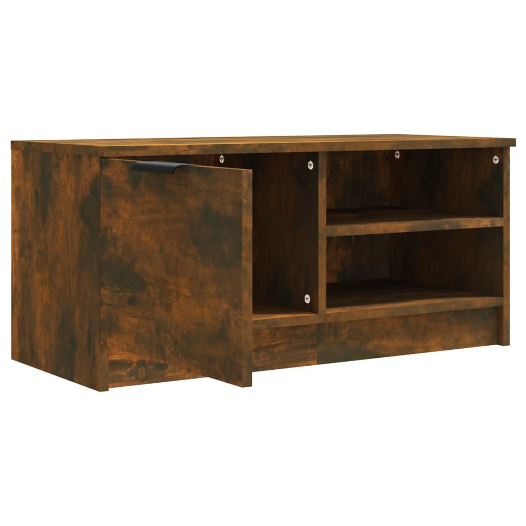Füstös tölgyszínű szerelt fa tv-szekrény 80 x 35 x 36,5 cm Füstös tölgyszínű szerelt fa tv-szekrény 80 x 35 x 36,5 cm