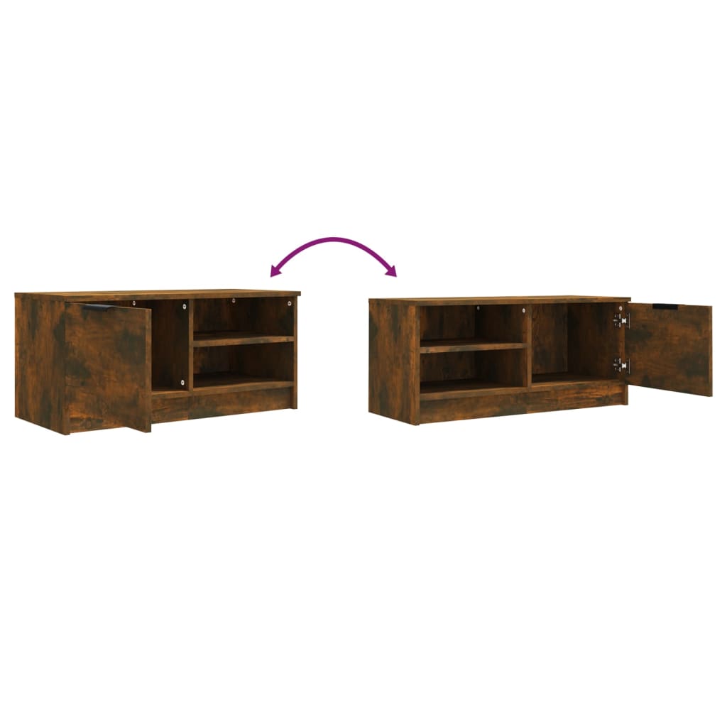 Füstös tölgyszínű szerelt fa tv-szekrény 80 x 35 x 36,5 cm Füstös tölgyszínű szerelt fa tv-szekrény 80 x 35 x 36,5 cm