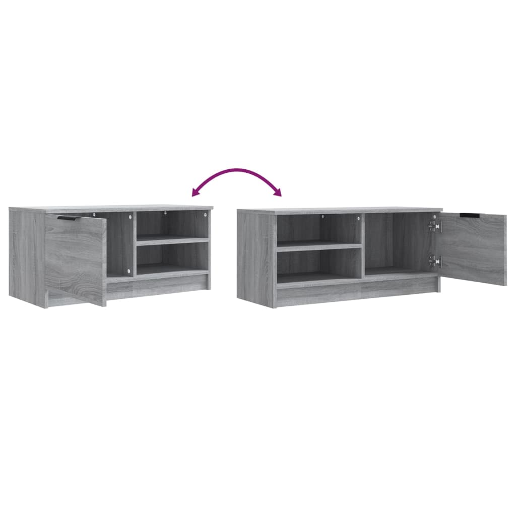 2 db szürke sonoma színű szerelt fa tv-szekrény 80x35x36,5 cm