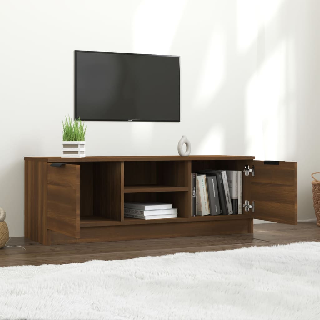 Barna tölgy színű szerelt fa tv-szekrény 102 x 35 x 36,5 cm Barna tölgy színű szerelt fa tv-szekrény 102 x 35 x 36,5 cm