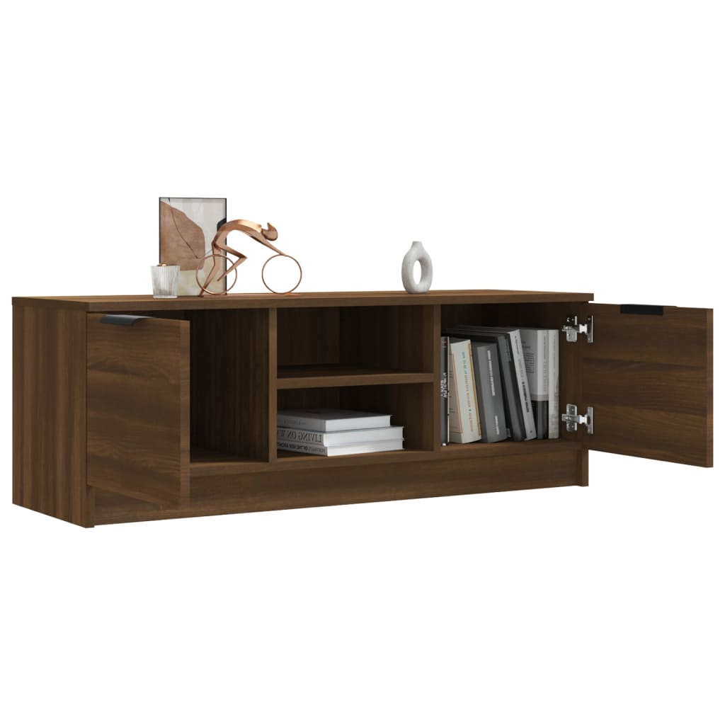 Barna tölgy színű szerelt fa tv-szekrény 102 x 35 x 36,5 cm Barna tölgy színű szerelt fa tv-szekrény 102 x 35 x 36,5 cm