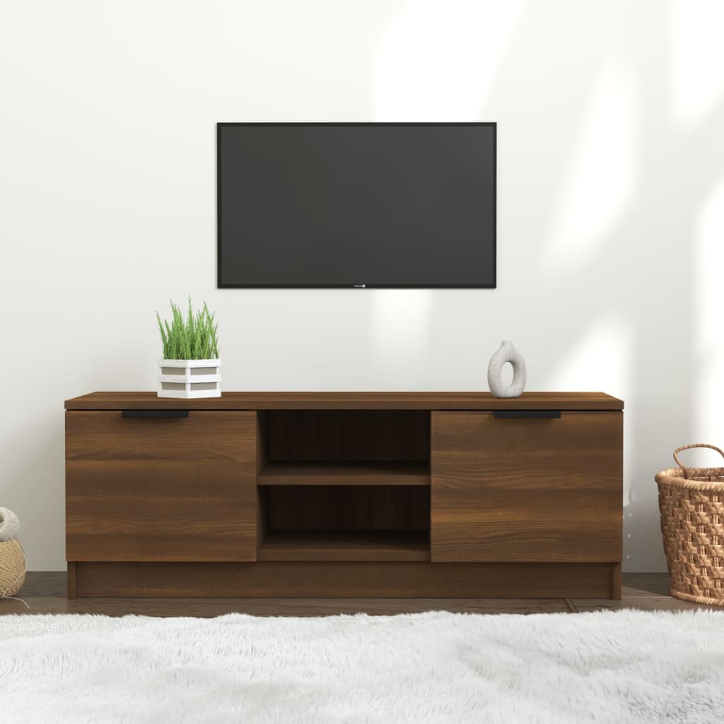 Barna tölgy színű szerelt fa tv-szekrény 102 x 35 x 36,5 cm Barna tölgy színű szerelt fa tv-szekrény 102 x 35 x 36,5 cm