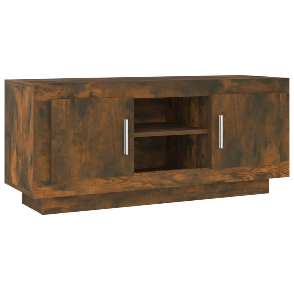 Füstös tölgyszínű szerelt fa fali tv-szekrény 102 x 35 x 45 cm Füstös tölgyszínű szerelt fa fali tv-szekrény 102 x 35 x 45 cm