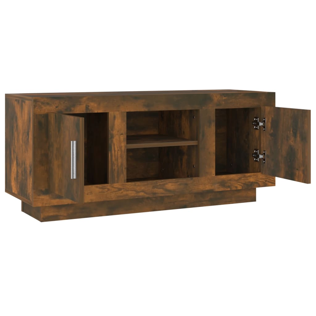 Füstös tölgyszínű szerelt fa fali tv-szekrény 102 x 35 x 45 cm Füstös tölgyszínű szerelt fa fali tv-szekrény 102 x 35 x 45 cm