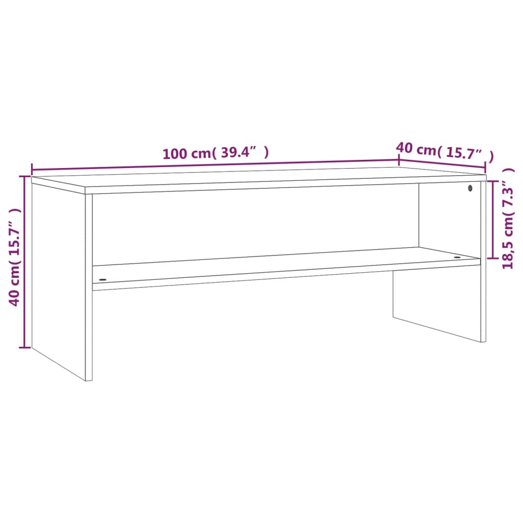 Füstös tölgyszínű szerelt fa tv-szekrény 100 x 40 x 40 cm Füstös tölgyszínű szerelt fa tv-szekrény 100 x 40 x 40 cm