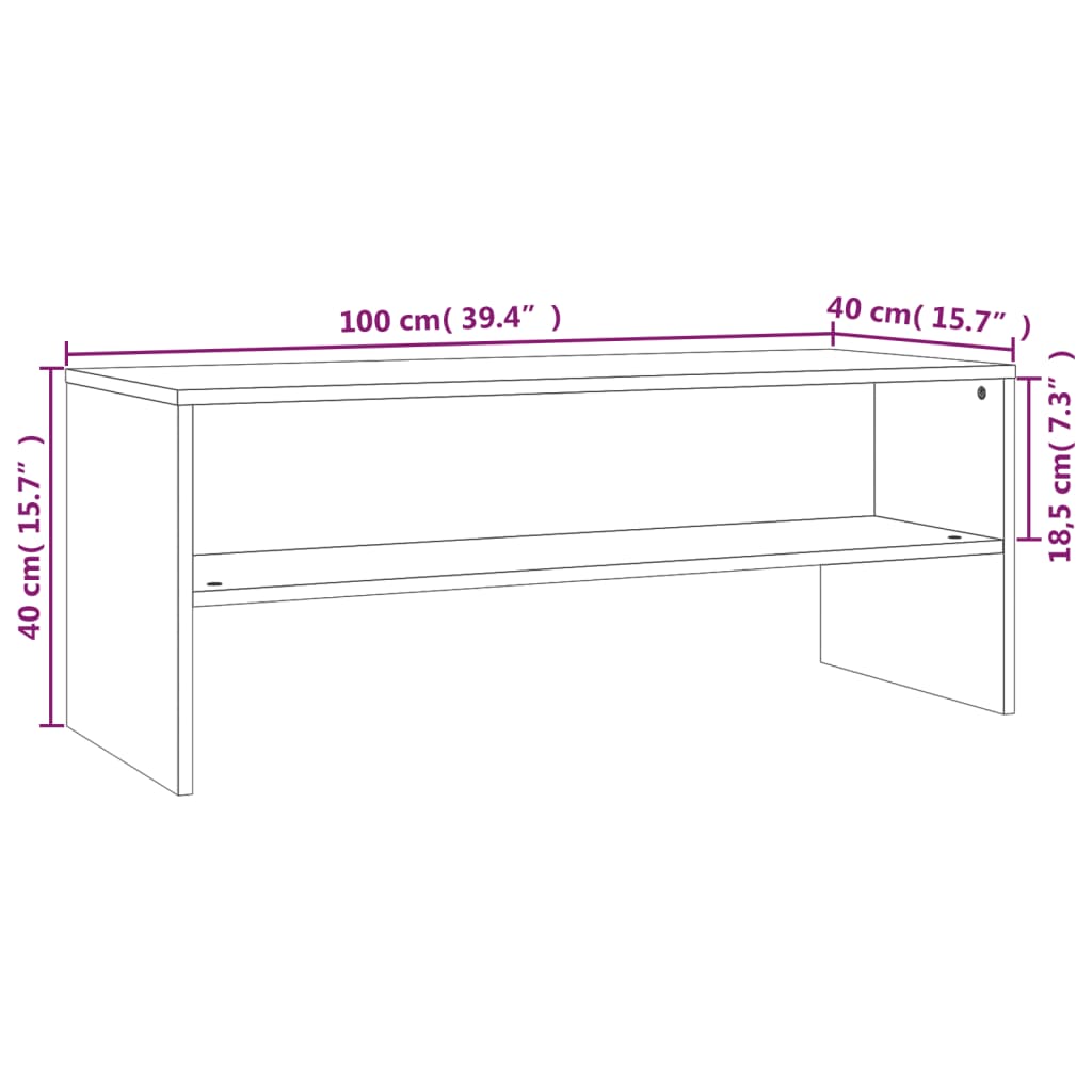 Barna tölgyszínű szerelt fa tv-szekrény 100 x 40 x 40 cm Barna tölgyszínű szerelt fa tv-szekrény 100 x 40 x 40 cm