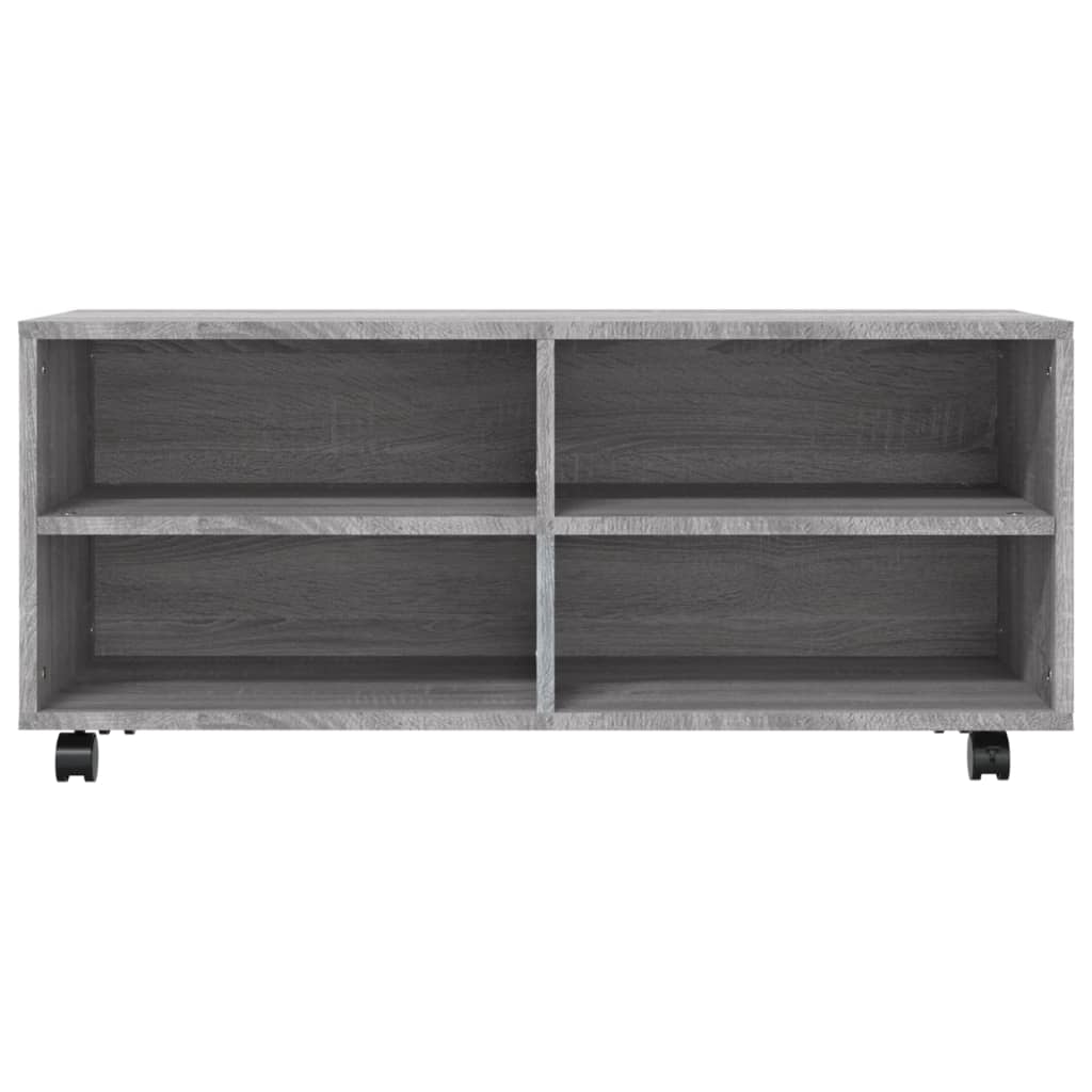 Szürke sonoma színű szerelt fa tv-szekrény görgőkkel 90x35x35cm