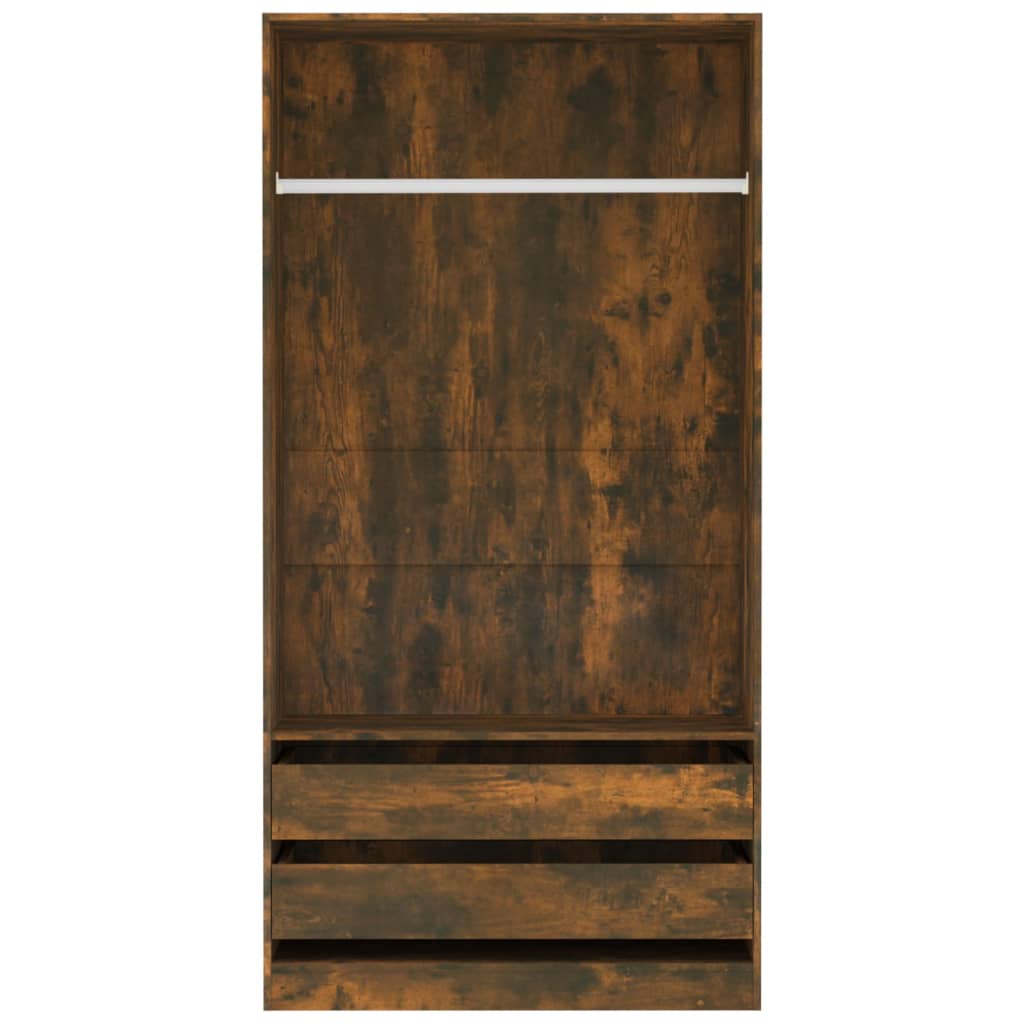 Füstös tölgy színű szerelt fa ruhásszekrény 100 x 50 x 200 cm