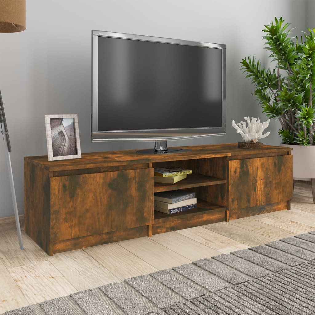Füstös tölgy színű szerelt fa tv-szekrény 140 x 40 x 35,5 cm Füstös tölgy színű szerelt fa tv-szekrény 140 x 40 x 35,5 cm