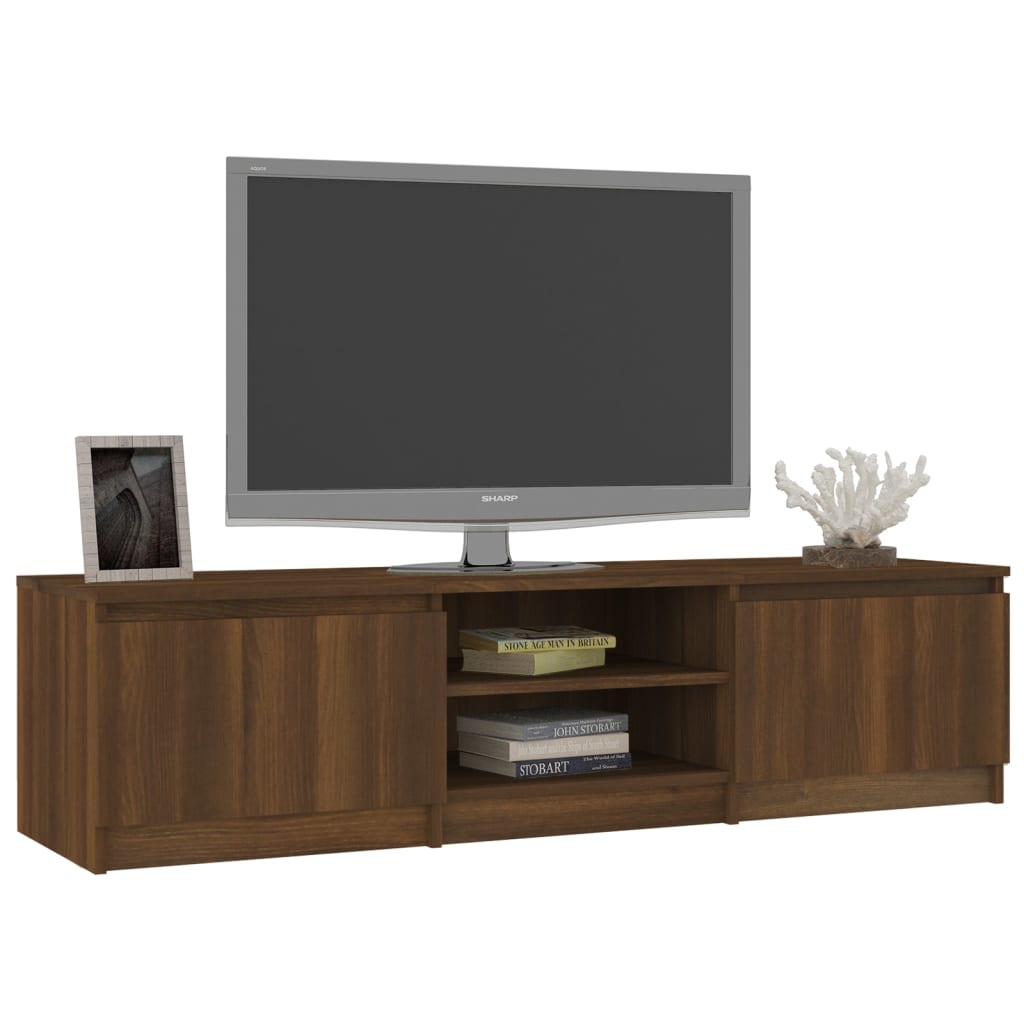 Barna tölgyszínű szerelt fa tv-szekrény 140 x 40 x 35,5 cm Barna tölgyszínű szerelt fa tv-szekrény 140 x 40 x 35,5 cm