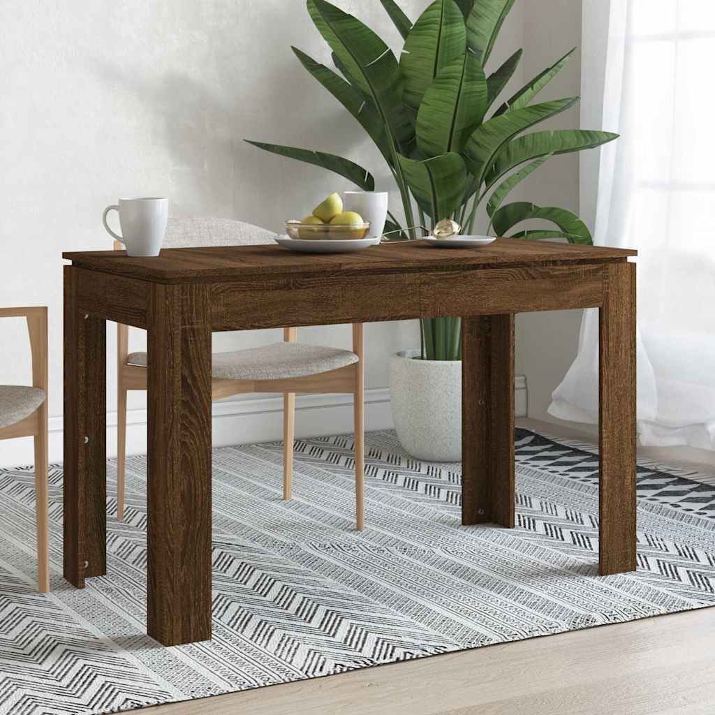 Barna tölgyszínű szerelt fa étkezőasztal 120 x 60 x 76 cm