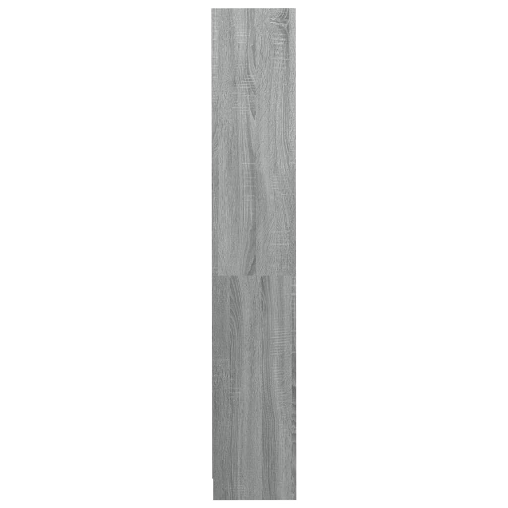 4-szintes szürke sonoma szerelt fa könyvszekrény 80x24x142 cm