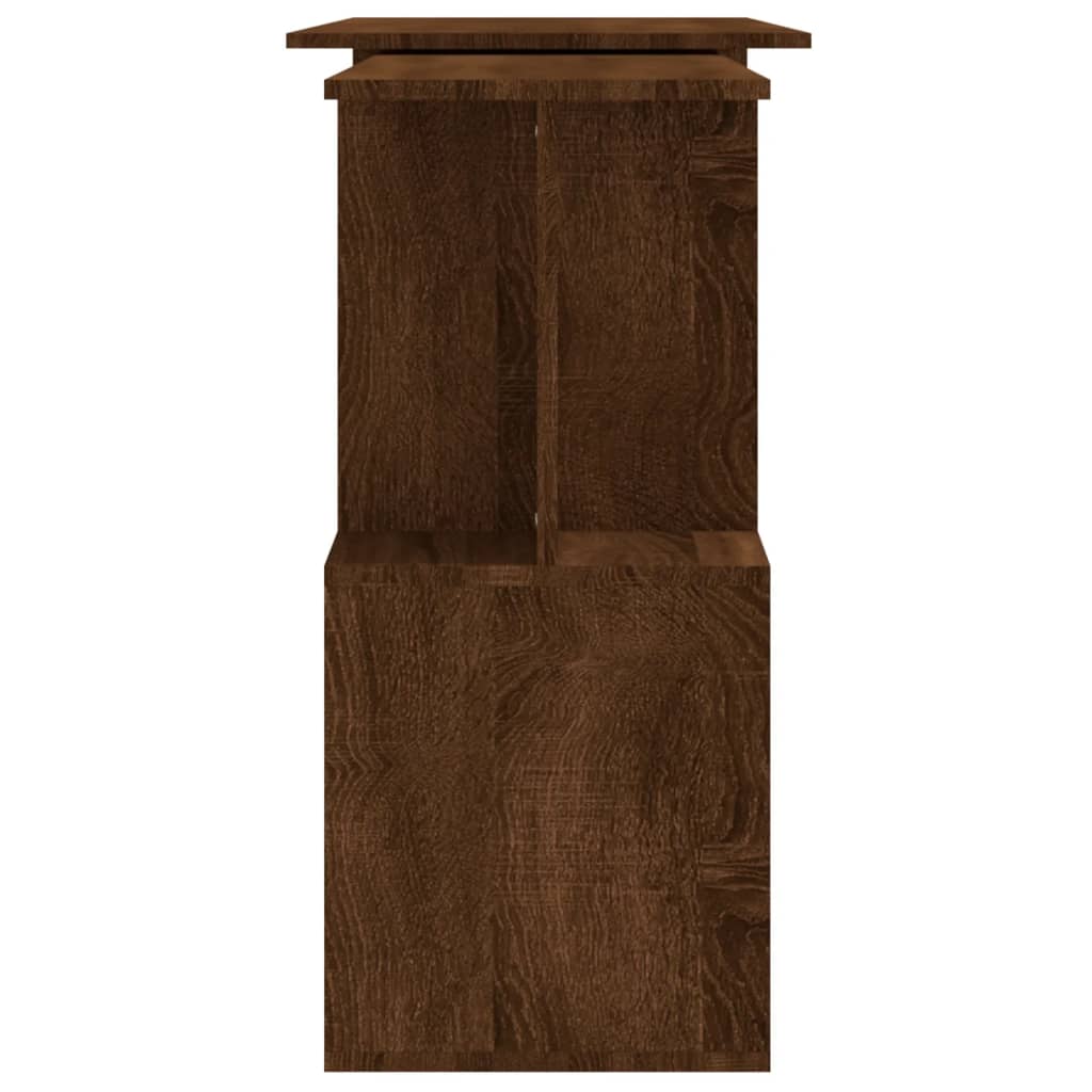 Barna tölgyszínű szerelt fa sarokasztal 200 x 50 x 76 cm