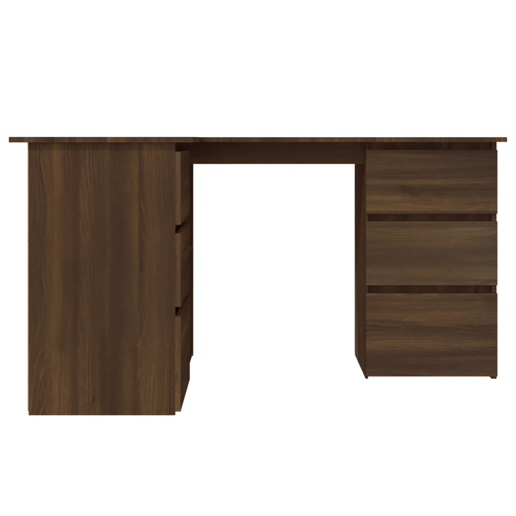 Barna tölgy színű szerelt fa sarokíróasztal 145 x 100 x 76 cm Barna tölgy színű szerelt fa sarokíróasztal 145 x 100 x 76 cm