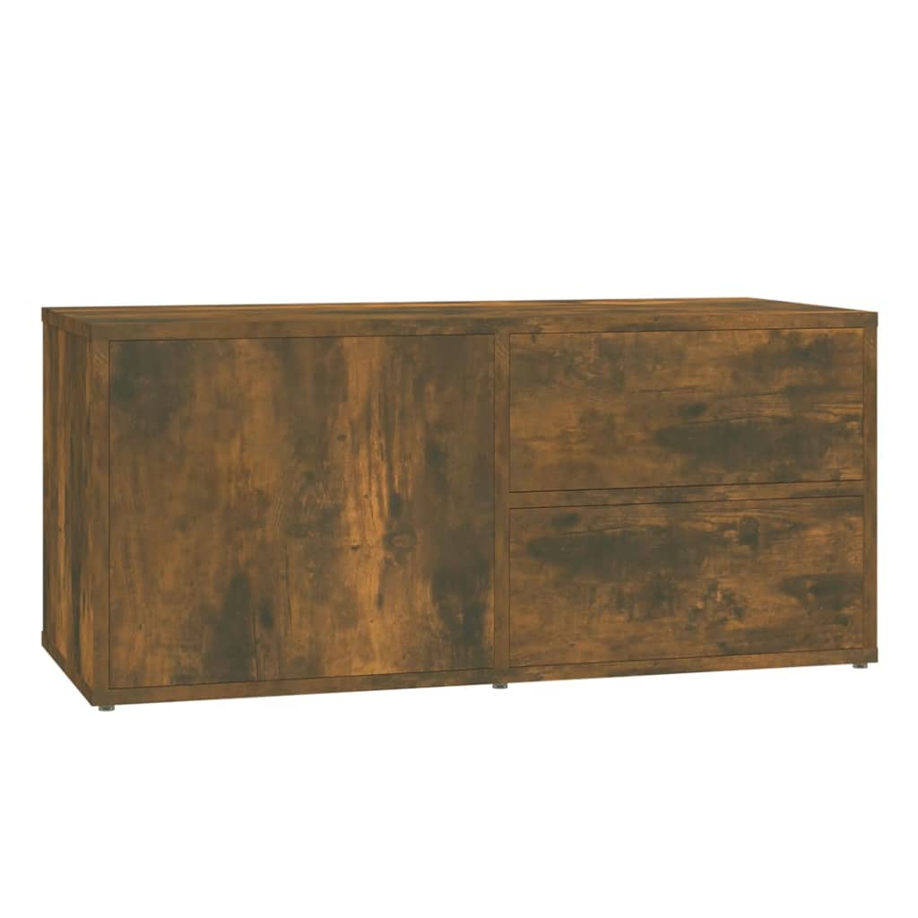 Füstös tölgyszínű szerelt fa tv-szekrény 80 x 34 x 36 cm Füstös tölgyszínű szerelt fa tv-szekrény 80 x 34 x 36 cm