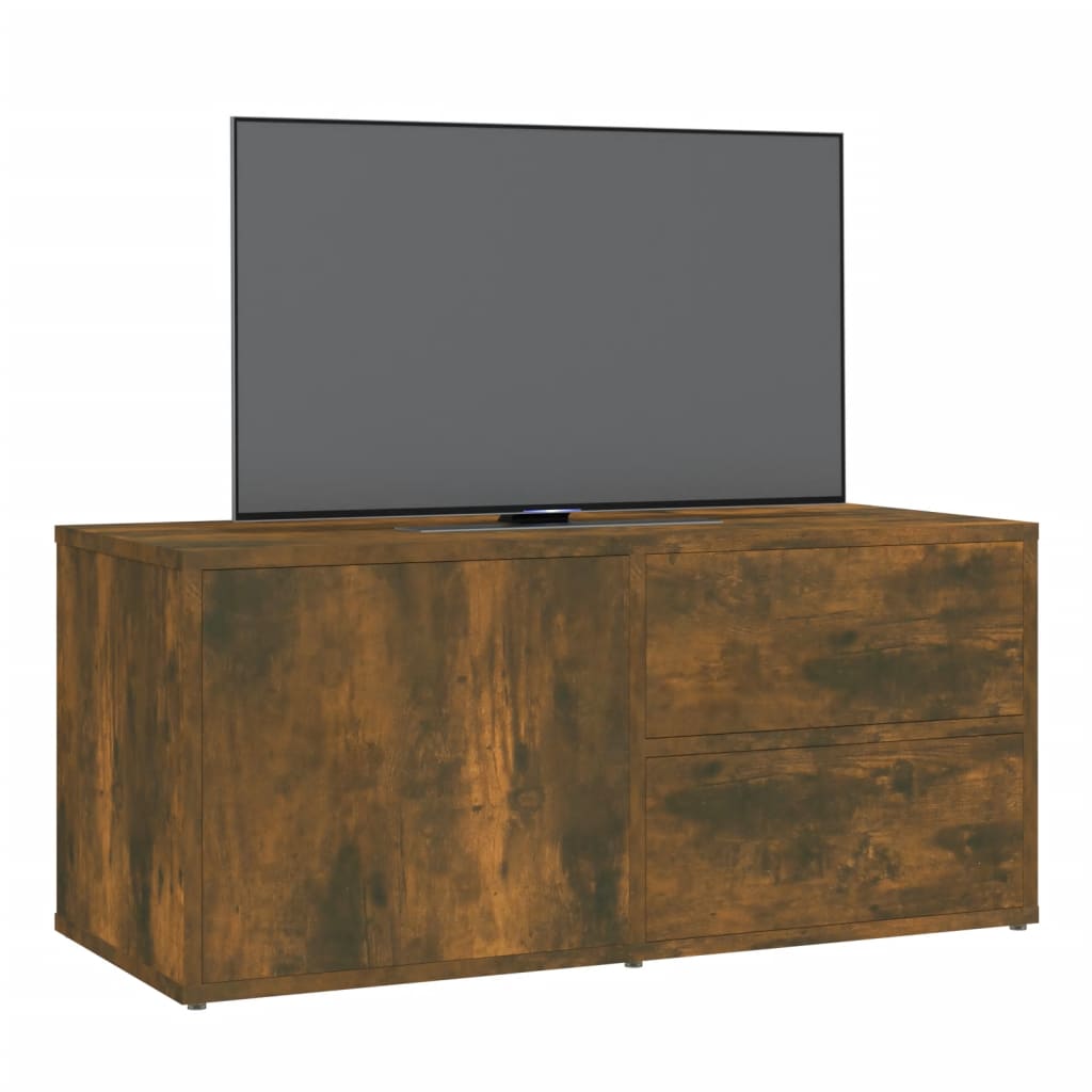 Füstös tölgyszínű szerelt fa tv-szekrény 80 x 34 x 36 cm Füstös tölgyszínű szerelt fa tv-szekrény 80 x 34 x 36 cm