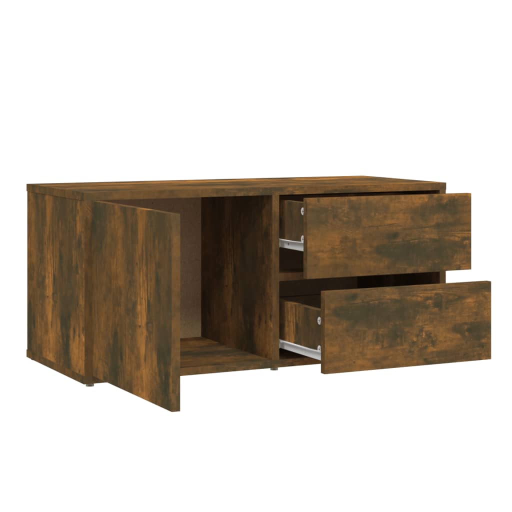 Füstös tölgyszínű szerelt fa tv-szekrény 80 x 34 x 36 cm Füstös tölgyszínű szerelt fa tv-szekrény 80 x 34 x 36 cm