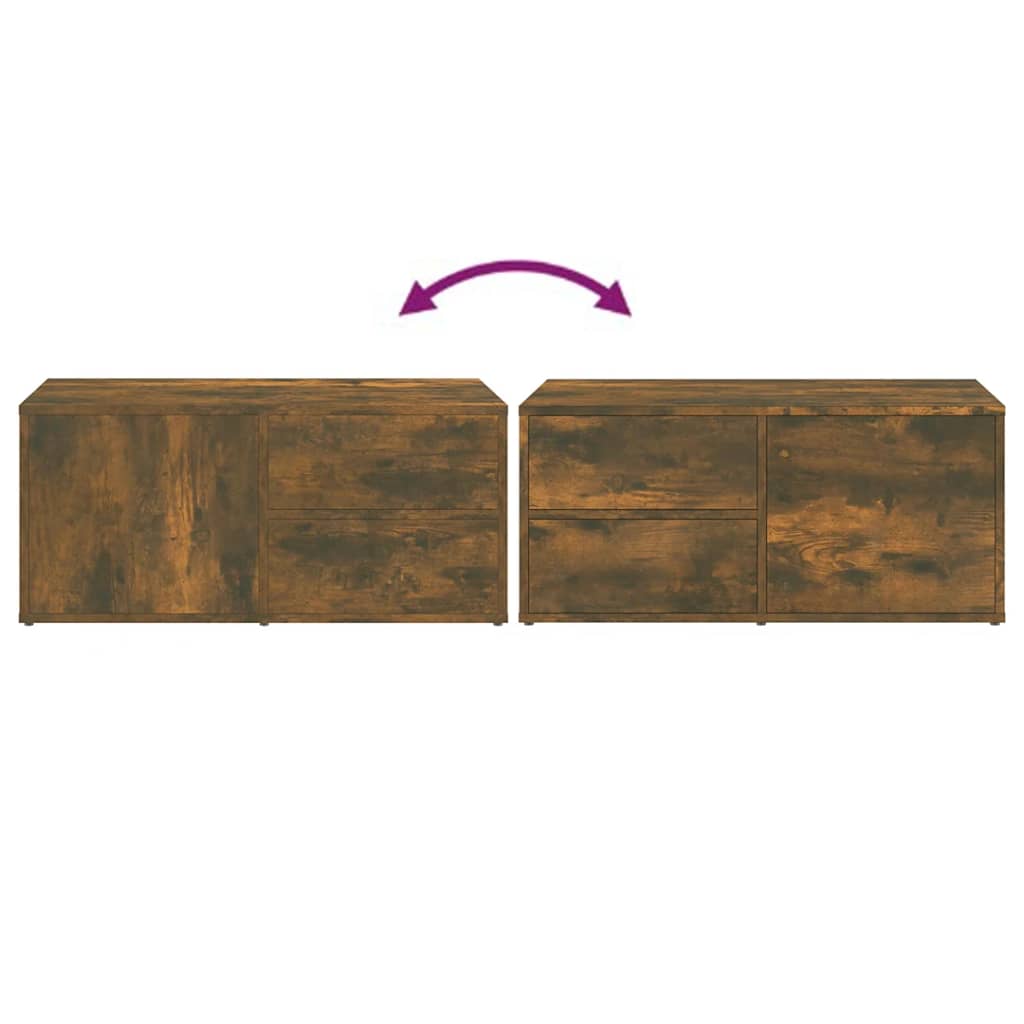 Füstös tölgyszínű szerelt fa tv-szekrény 80 x 34 x 36 cm Füstös tölgyszínű szerelt fa tv-szekrény 80 x 34 x 36 cm