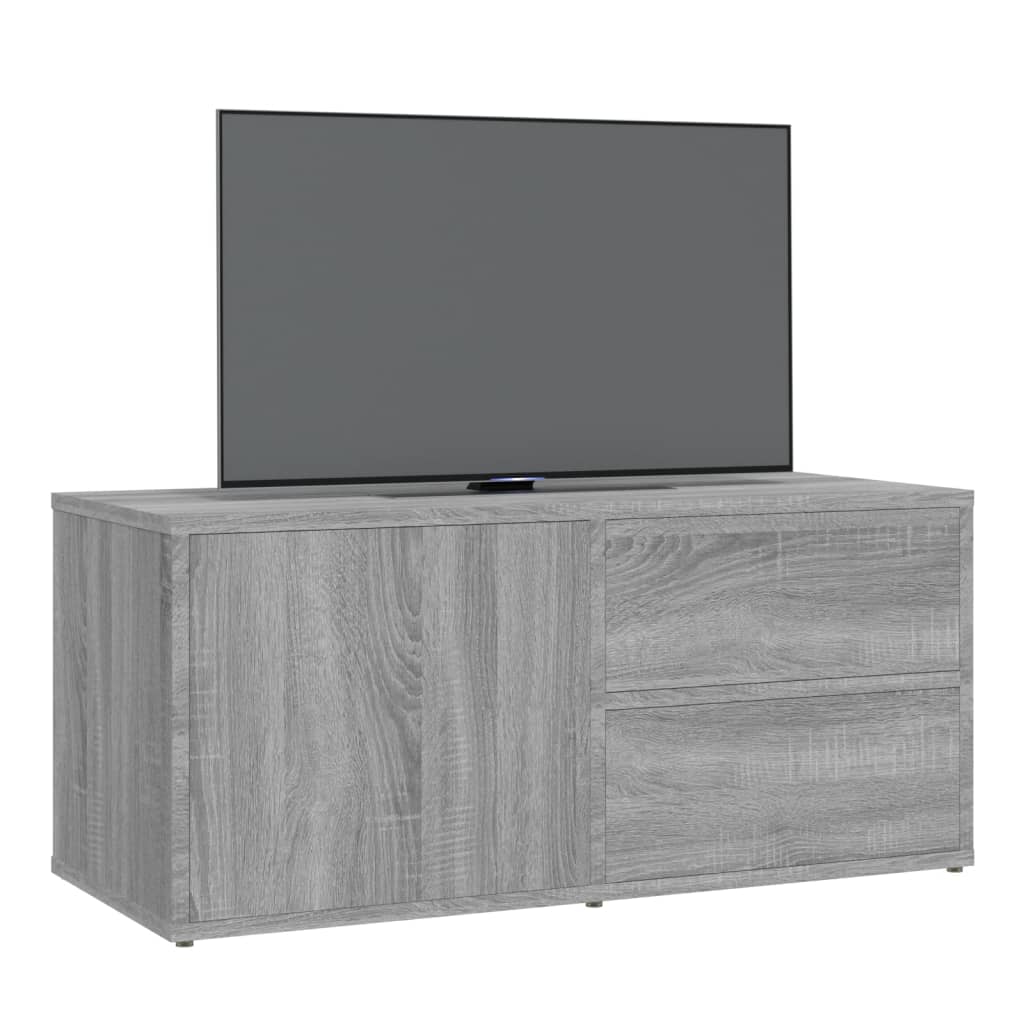 Szürke sonoma színű szerelt fa tv-szekrény 80 x 34 x 36 cm Szürke sonoma színű szerelt fa tv-szekrény 80 x 34 x 36 cm