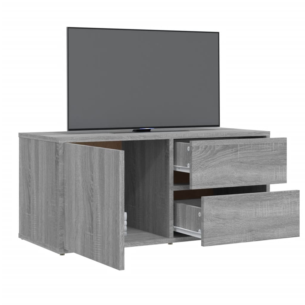 Szürke sonoma színű szerelt fa tv-szekrény 80 x 34 x 36 cm Szürke sonoma színű szerelt fa tv-szekrény 80 x 34 x 36 cm