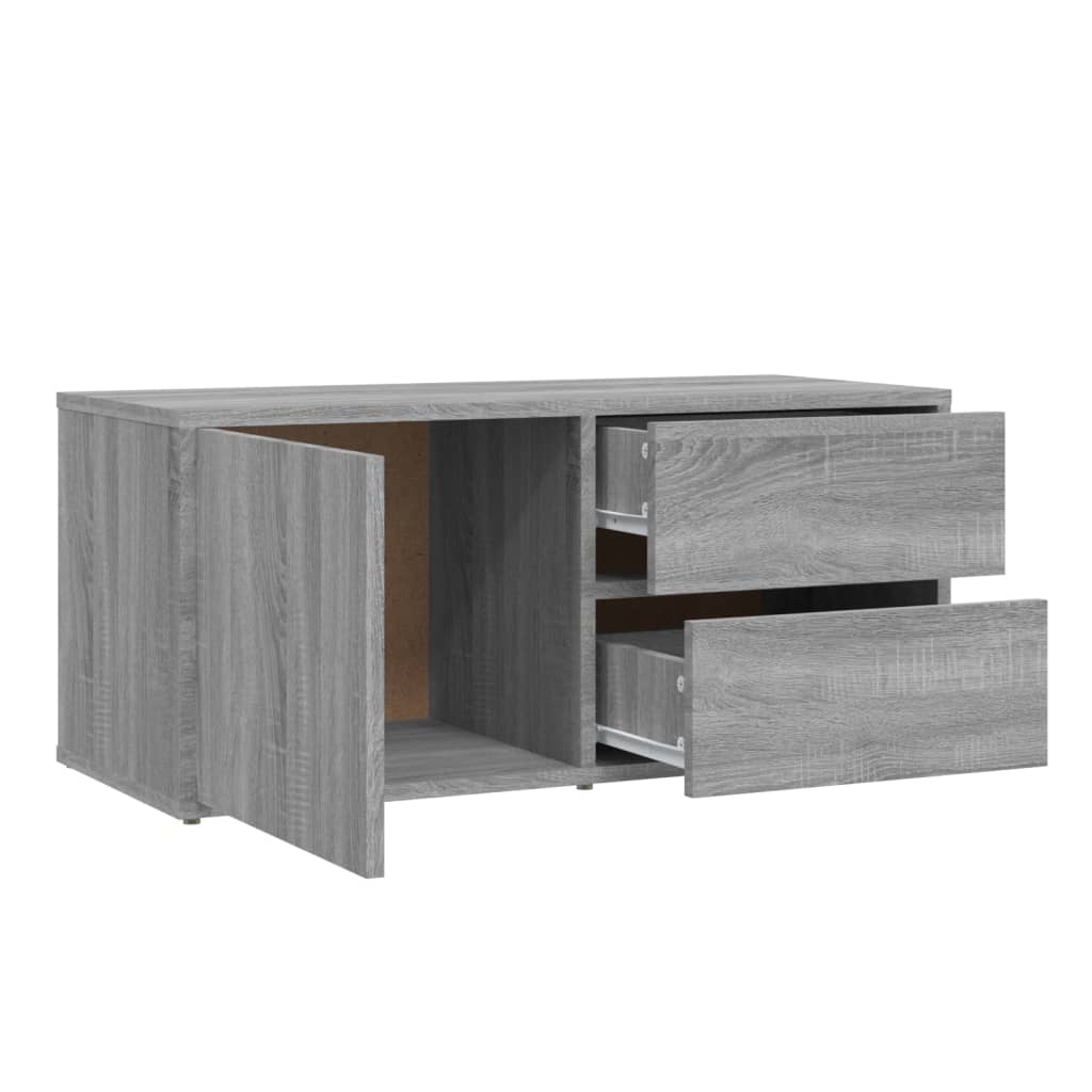 Szürke sonoma színű szerelt fa tv-szekrény 80 x 34 x 36 cm Szürke sonoma színű szerelt fa tv-szekrény 80 x 34 x 36 cm