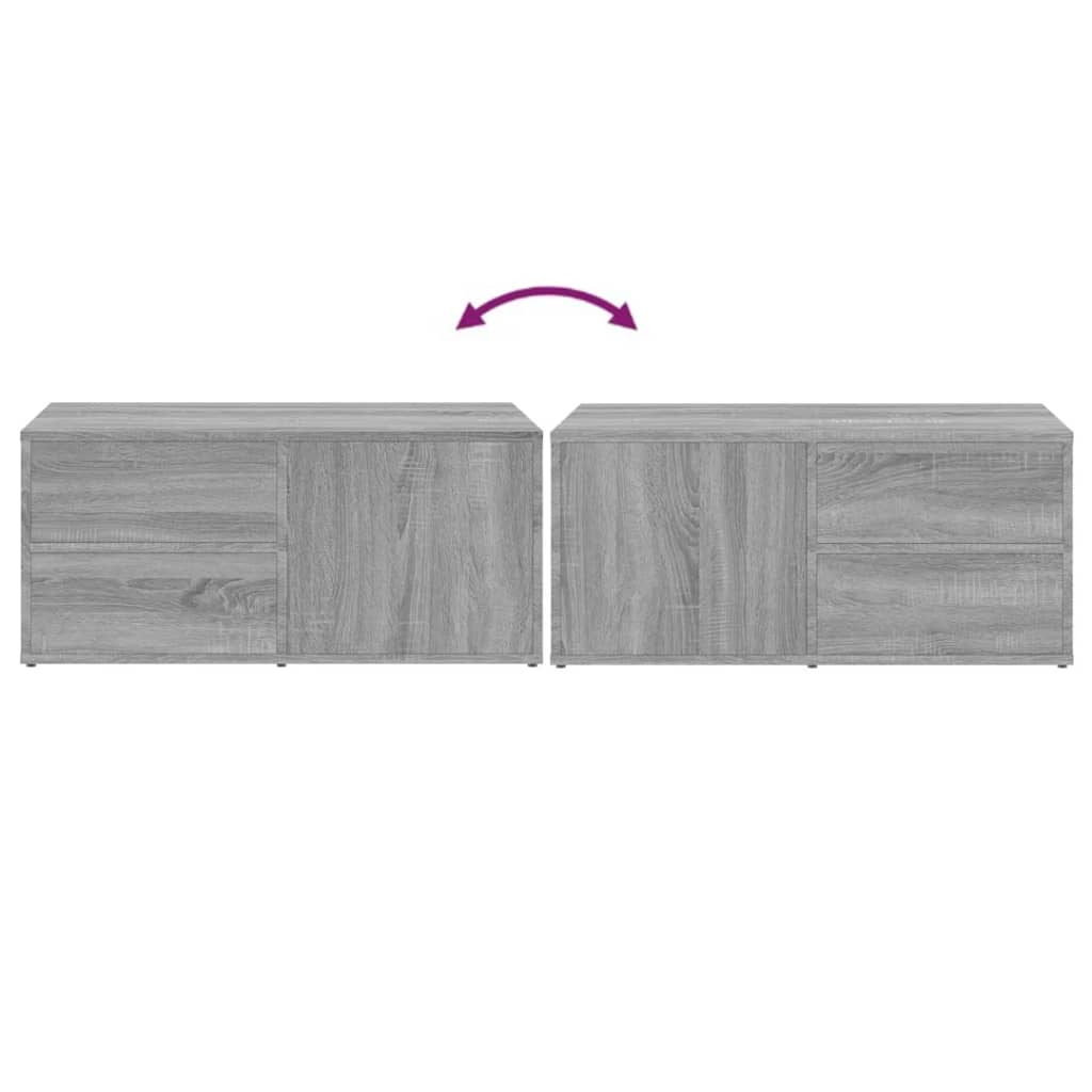 Szürke sonoma színű szerelt fa tv-szekrény 80 x 34 x 36 cm Szürke sonoma színű szerelt fa tv-szekrény 80 x 34 x 36 cm
