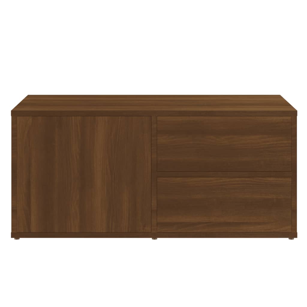 Barna tölgyszínű szerelt fa tv-szekrény 80 x 34 x 36 cm